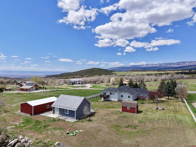 22876 Thunder Mountain Ln, Cedaredge, CO 81413 - bird's eye view featuring a mountain view and a rural view