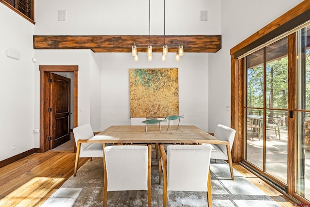 dining area featuring wood-type flooring