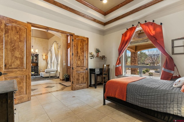 714 Washington Ct, Grand Junction, CO 81507 - bedroom with ornamental molding, light tile patterned flooring, and recessed lighting