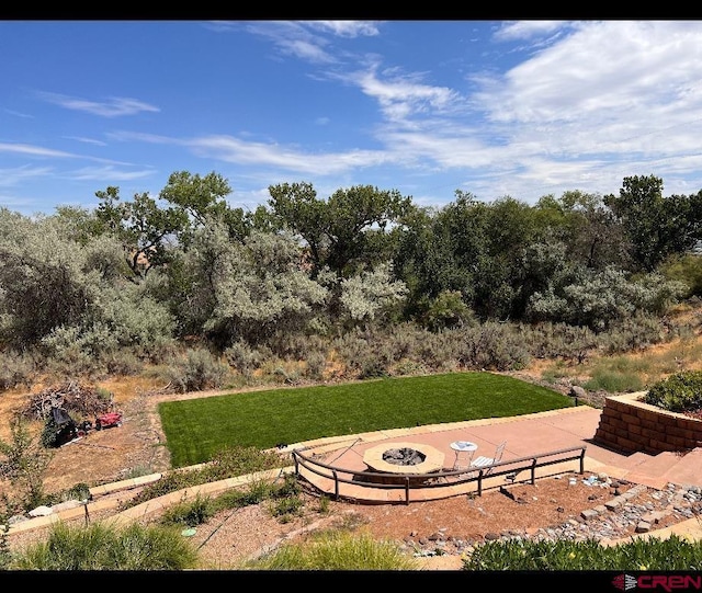 714 Washington Ct, Grand Junction, CO 81507 - view of green lawn with a fire pit