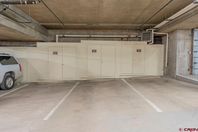 view of parking garage
