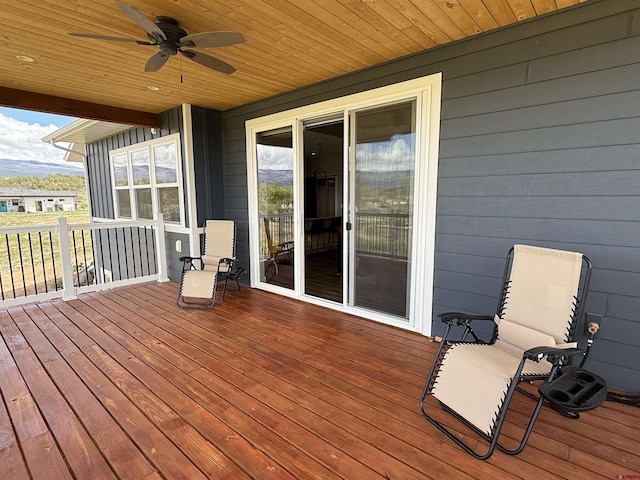 710 SE Pine St, Cedaredge, CO 81413 - wooden terrace featuring a ceiling fan