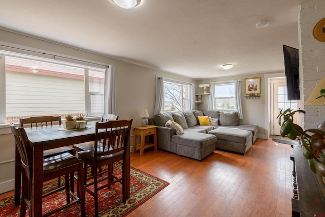 living room with wood-type flooring