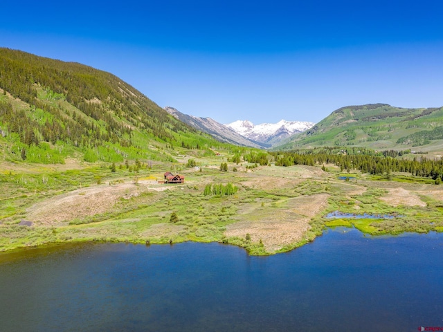 drone / aerial view of a mountain backdrop