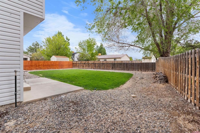 view of yard featuring a patio area