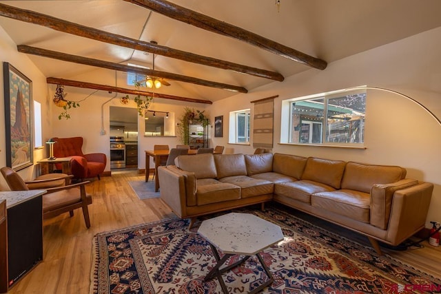 living room featuring light wood-style flooring