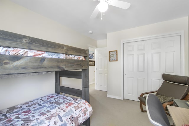 292 E Golf Pl Unit B, Pagosa Springs, CO 81147 - carpeted bedroom featuring a closet and ceiling fan