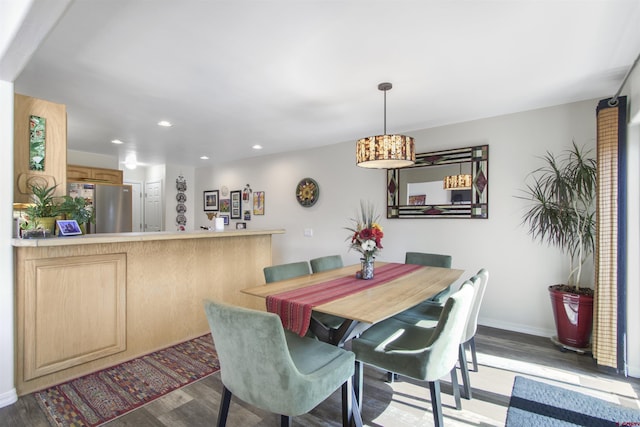 292 E Golf Pl Unit B, Pagosa Springs, CO 81147 - dining space featuring wood finished floors, recessed lighting, and baseboards