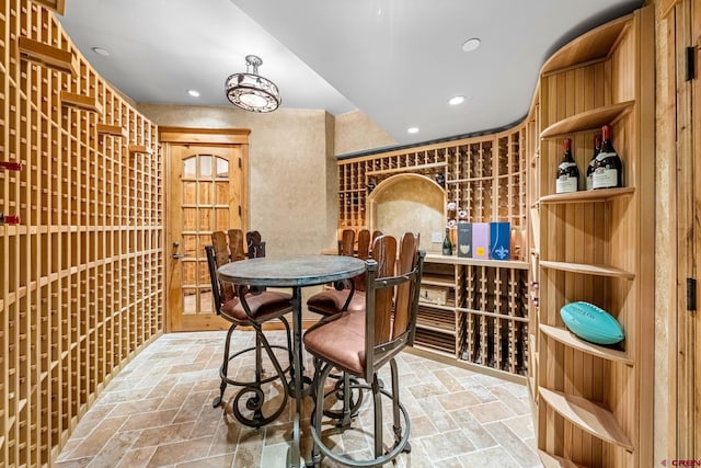wine room featuring recessed lighting