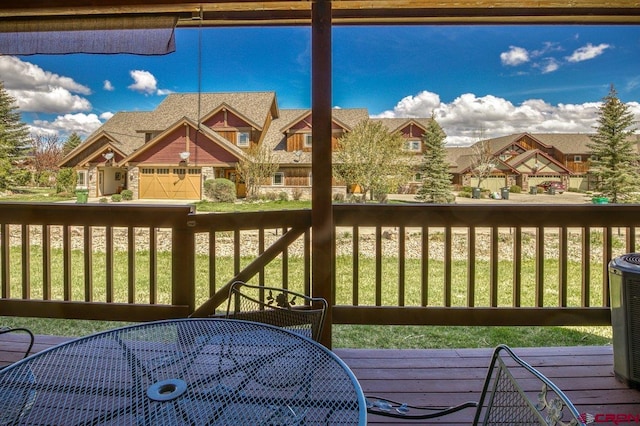 301 Talisman Dr Unit 4319, Pagosa Springs, CO 81147 - wooden terrace with a residential view and central AC unit