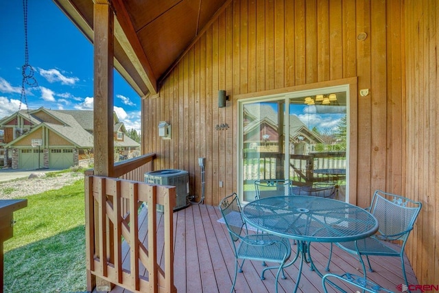 301 Talisman Dr Unit 4319, Pagosa Springs, CO 81147 - wooden terrace featuring central AC and outdoor dining area