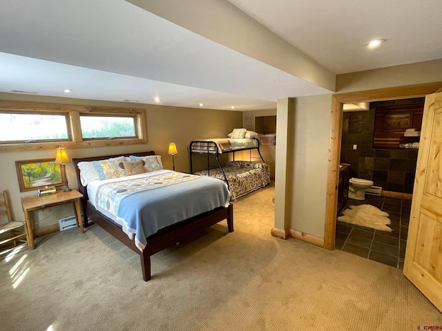 209 Deer Path Ln, Almont, CO 81230 - bedroom with carpet, recessed lighting, baseboards, and a baseboard radiator