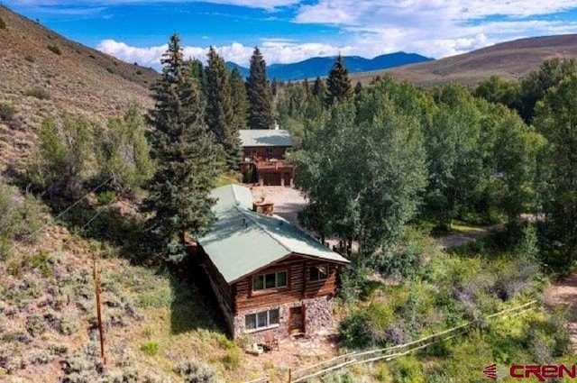 209 Deer Path Ln, Almont, CO 81230 - view from above of property with a heavily wooded area and mountains
