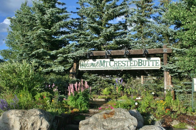 view of community sign