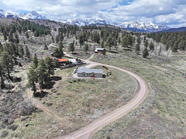 360 Forest Hill Rd, Ridgway, CO 81432 - view from above of property with a mountainous background and a forest