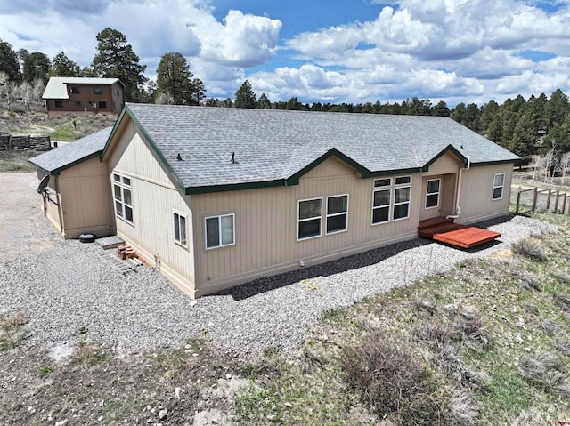 360 Forest Hill Rd, Ridgway, CO 81432 - rear view of property featuring a shingled roof and a deck