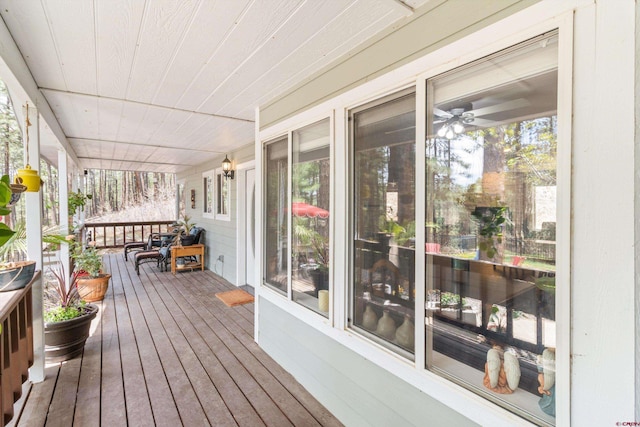 deck with a porch