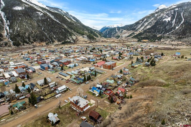 1257 Snowden St, Silverton, CO 81433 - aerial view of property and surrounding area featuring a mountain backdrop