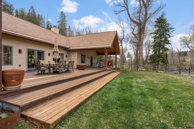 99 River Rd, Durango, CO 81301 - wooden terrace featuring outdoor dining area