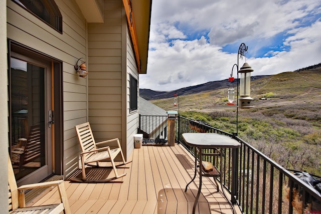 53315 Bull Basin Rd, Mesa, CO 81643 - wooden terrace featuring a mountain view