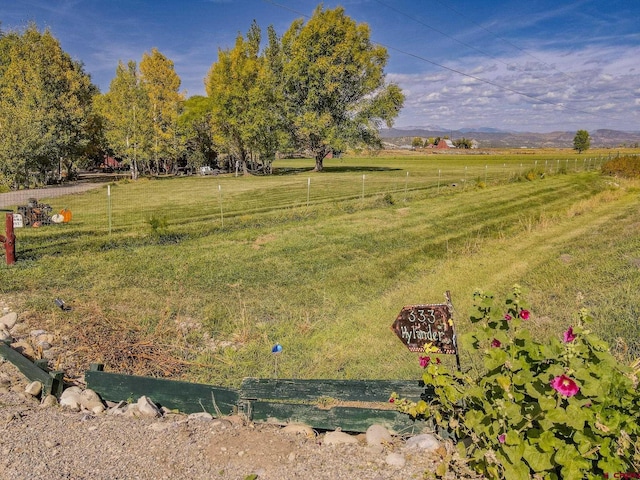 view of yard featuring a rural view