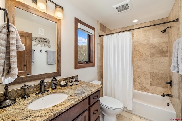 32 Cinnamon Mountain Rd, Mount Crested Butte, CO 81225 - bathroom featuring toilet, shower / tub combo, vanity, and tile patterned floors