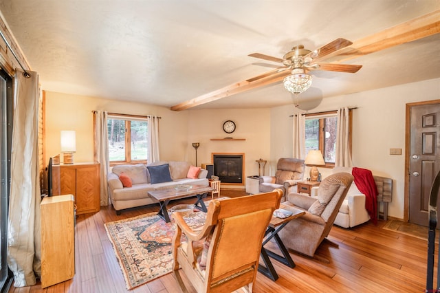 520 Los Ranchitos Dr, Durango, CO 81301 - living area with healthy amount of natural light, ceiling fan, and light wood-style floors