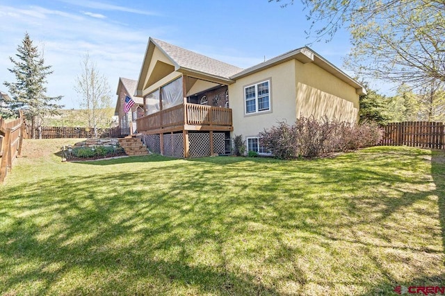 1060 Alta Vista Dr, Craig, CO 81625 - back of property featuring stucco siding, a wooden deck, and stairs