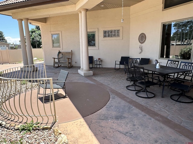 20 Meadow Ln, Monte Vista, CO 81144 - view of patio / terrace featuring outdoor dining area and fence
