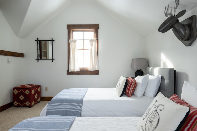 209 Whiterock Ave, Crested Butte, CO 81224 - carpeted bedroom with vaulted ceiling and baseboards
