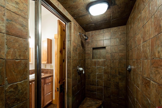 209 Whiterock Ave, Crested Butte, CO 81224 - full bath with a tile shower and vanity