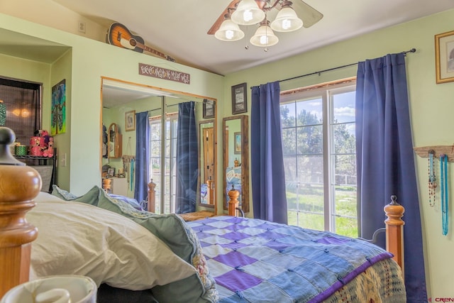 bedroom featuring a ceiling fan