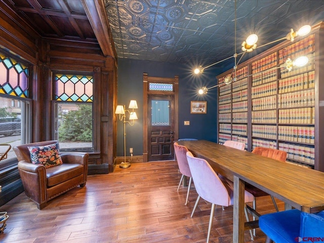 645 2nd St, Ouray, CO 81427 - dining space with baseboards and wood-type flooring