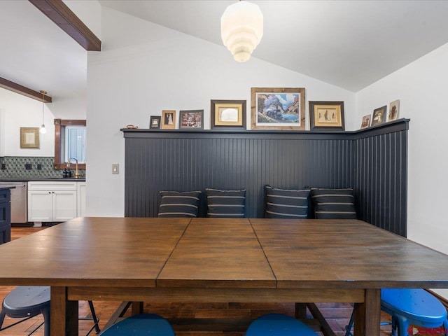 645 2nd St, Ouray, CO 81427 - dining area with vaulted ceiling