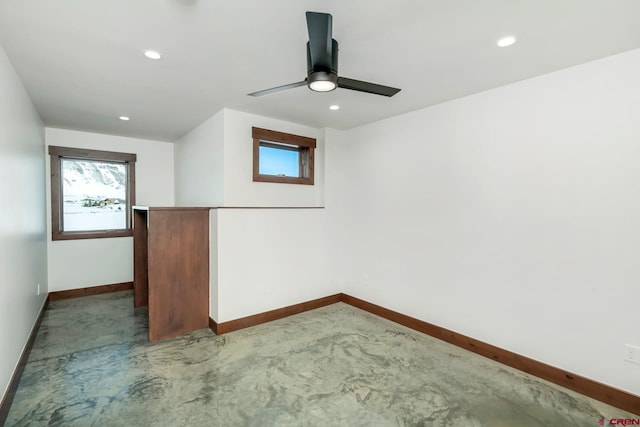 70 Lexie Ct, Crested Butte, CO 81224 - unfurnished room featuring recessed lighting, baseboards, plenty of natural light, and a ceiling fan