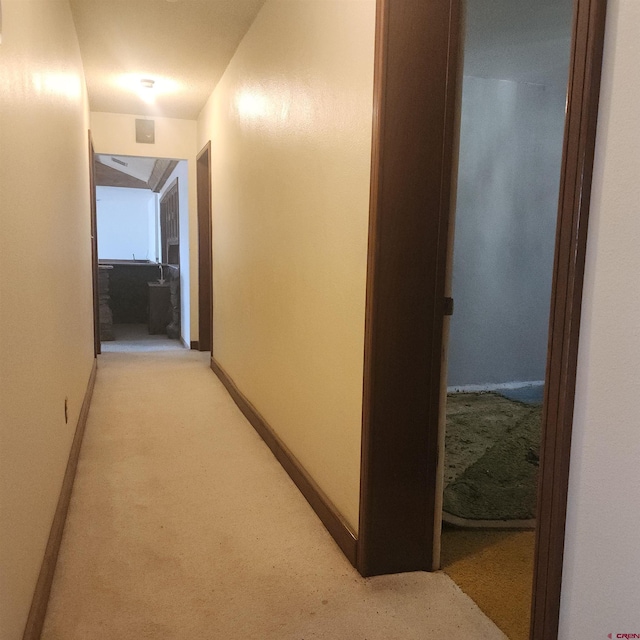 1016 Ln 12 N, Hooper, CO 81136 - corridor with light carpet and baseboards