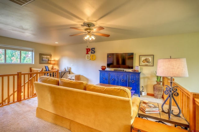 135 Eaton Dr Unit 1012, Pagosa Springs, CO 81147 - carpeted living room with ceiling fan