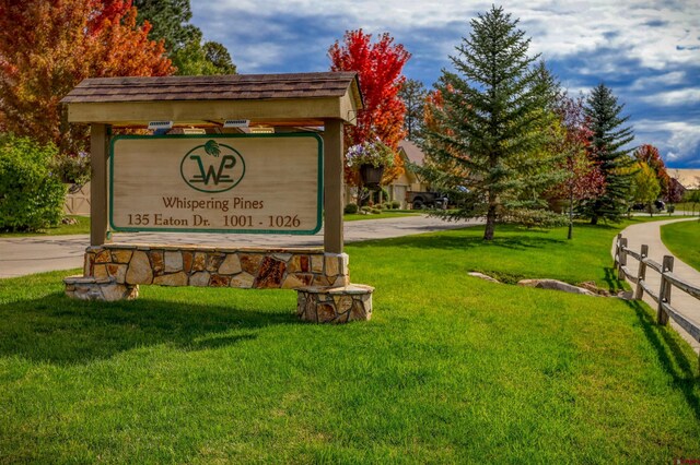 135 Eaton Dr Unit 1012, Pagosa Springs, CO 81147 - community / neighborhood sign featuring a yard