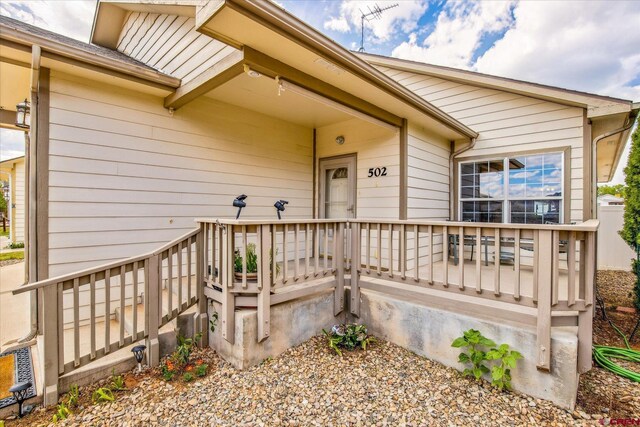 502 S Juniper Pl, Cortez, CO 81321 - entrance to property with a porch