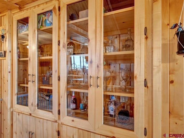 detailed view of wooden walls