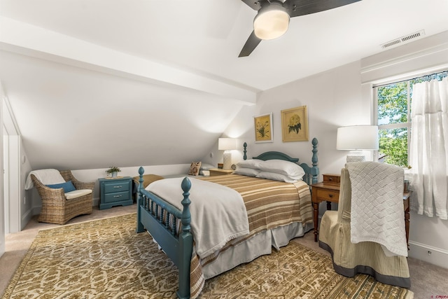 414 N Spruce St, Gunnison, CO 81230 - carpeted bedroom with ceiling fan and vaulted ceiling