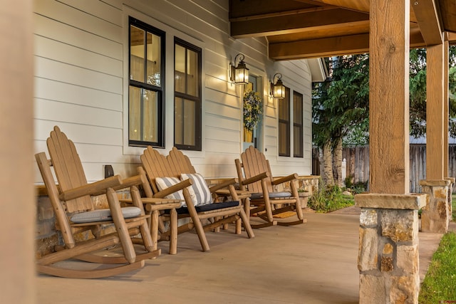 414 N Spruce St, Gunnison, CO 81230 - view of patio featuring a porch and fence