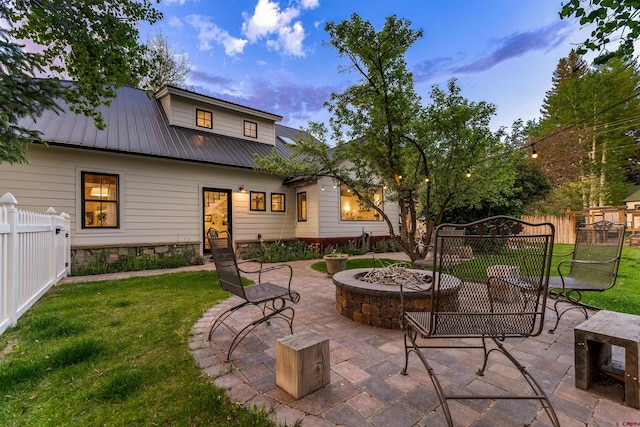 414 N Spruce St, Gunnison, CO 81230 - view of patio featuring an outdoor fire pit