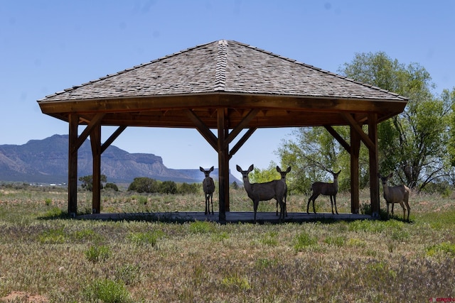 801 L Way, Cortez, CO 81321 - view of home's community featuring a mountain view and a gazebo