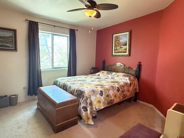 8041/2 S Broadway, Cortez, CO 81321 - bedroom with carpet floors, baseboards, and ceiling fan