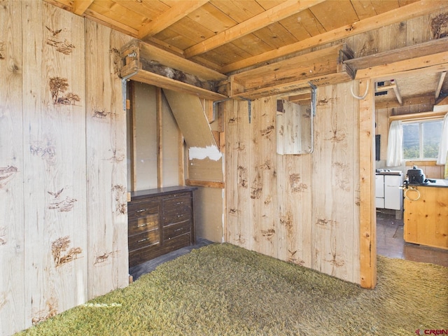 351 Slide Down Rd, Crawford, CO 81415 - empty room featuring wood walls and wooden ceiling