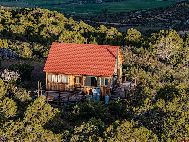 351 Slide Down Rd, Crawford, CO 81415 - aerial view of property and surrounding area featuring a heavily wooded area