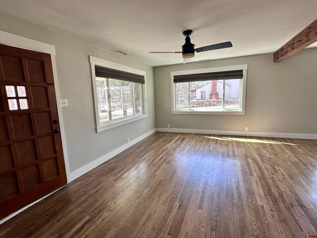 2375 W 2nd Ave, Durango, CO 81301 - foyer entrance with wood finished floors, baseboards, and a ceiling fan