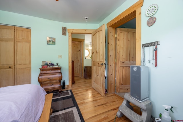 3515 Bennett St, Durango, CO 81301 - bedroom featuring light wood-type flooring and a closet