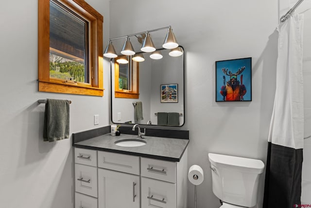 64 Buckhorn Way, Crested Butte, CO 81224 - bathroom with vanity, toilet, and curtained shower